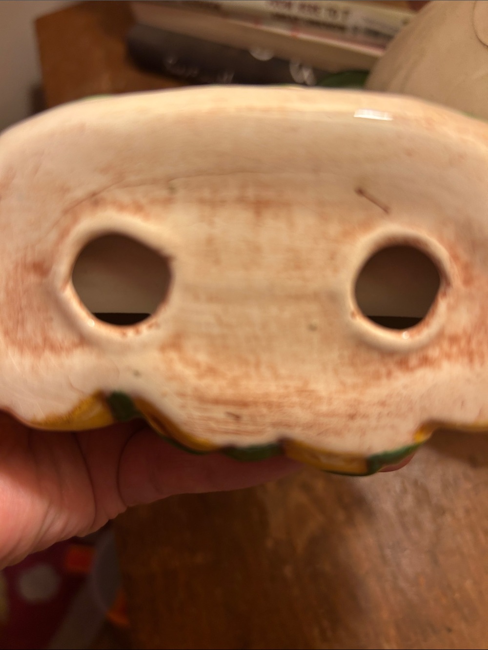 vintage Orange Ceramic Mushroom napkin holder Home Art Accent🍄 unbranded - Picture 4 of 4